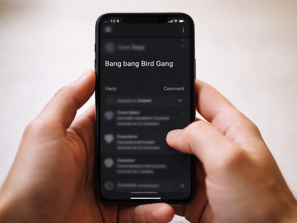 Close-up of an anonymous smartphone screen showing a sports post caption and short comment thread with “Bang bang Bird G
